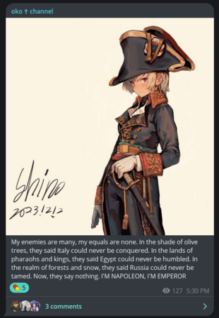 Eduardo larping as Napoleon